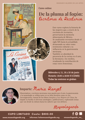 Curso online De la pluma al fogón: escritoras de recetarios