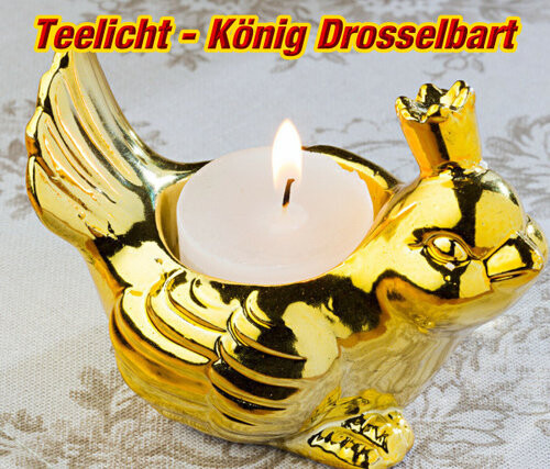DEKO - König Drosselbart Teelichthalter in GOLD