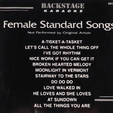 FEMALE STANDARD SONGS BackStage Karaoke BK 4017 - Rarität