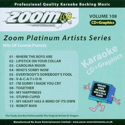 Zoom Platinum Artists - Volume 108 - Hits Of Connie Francis - Karaoke Playbacks