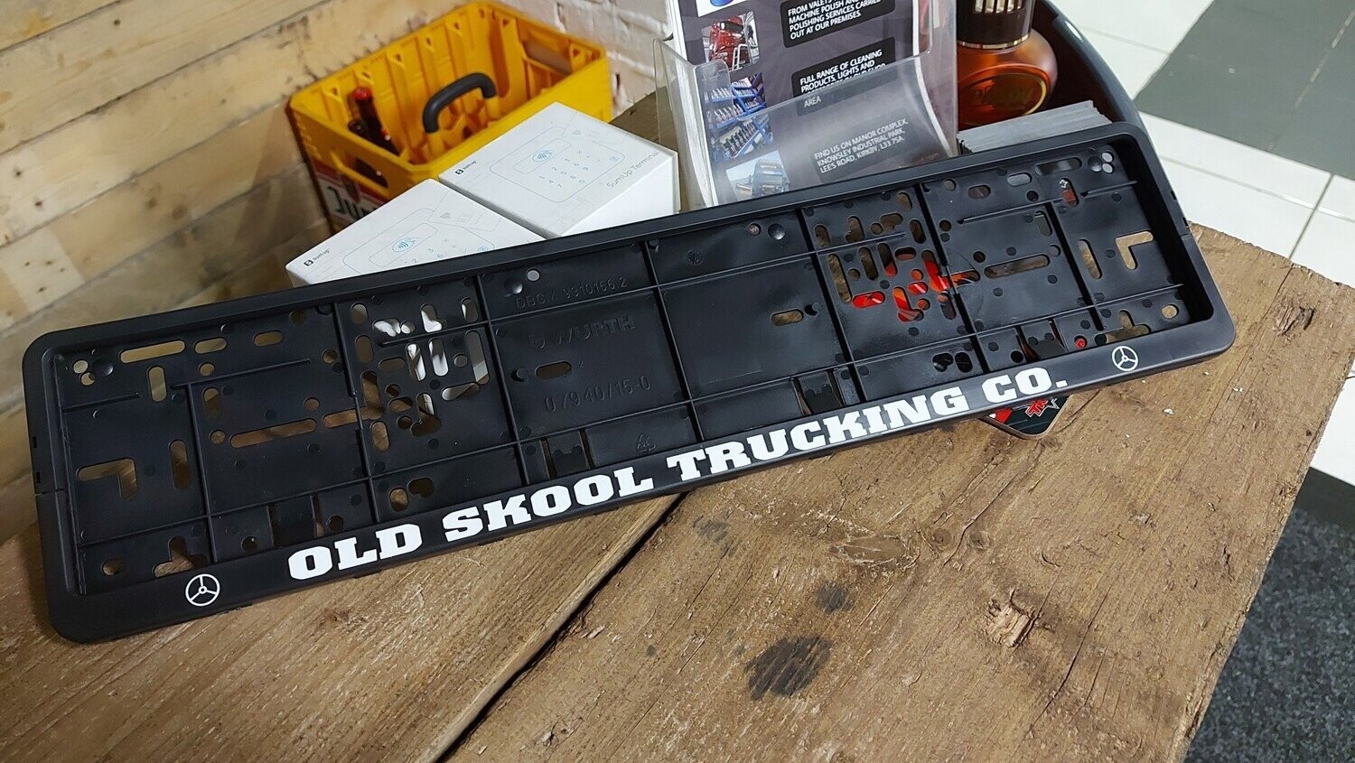 OLD SKOOL TRUCKING NUMBER PLATE SURROUND