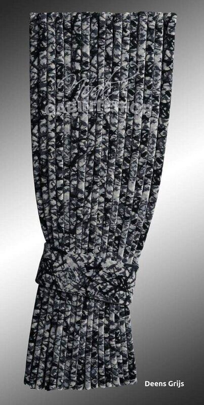 Noahs pluche side curtains grey 95cm