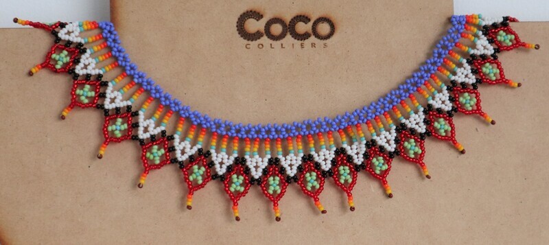 Collier couronne colorée