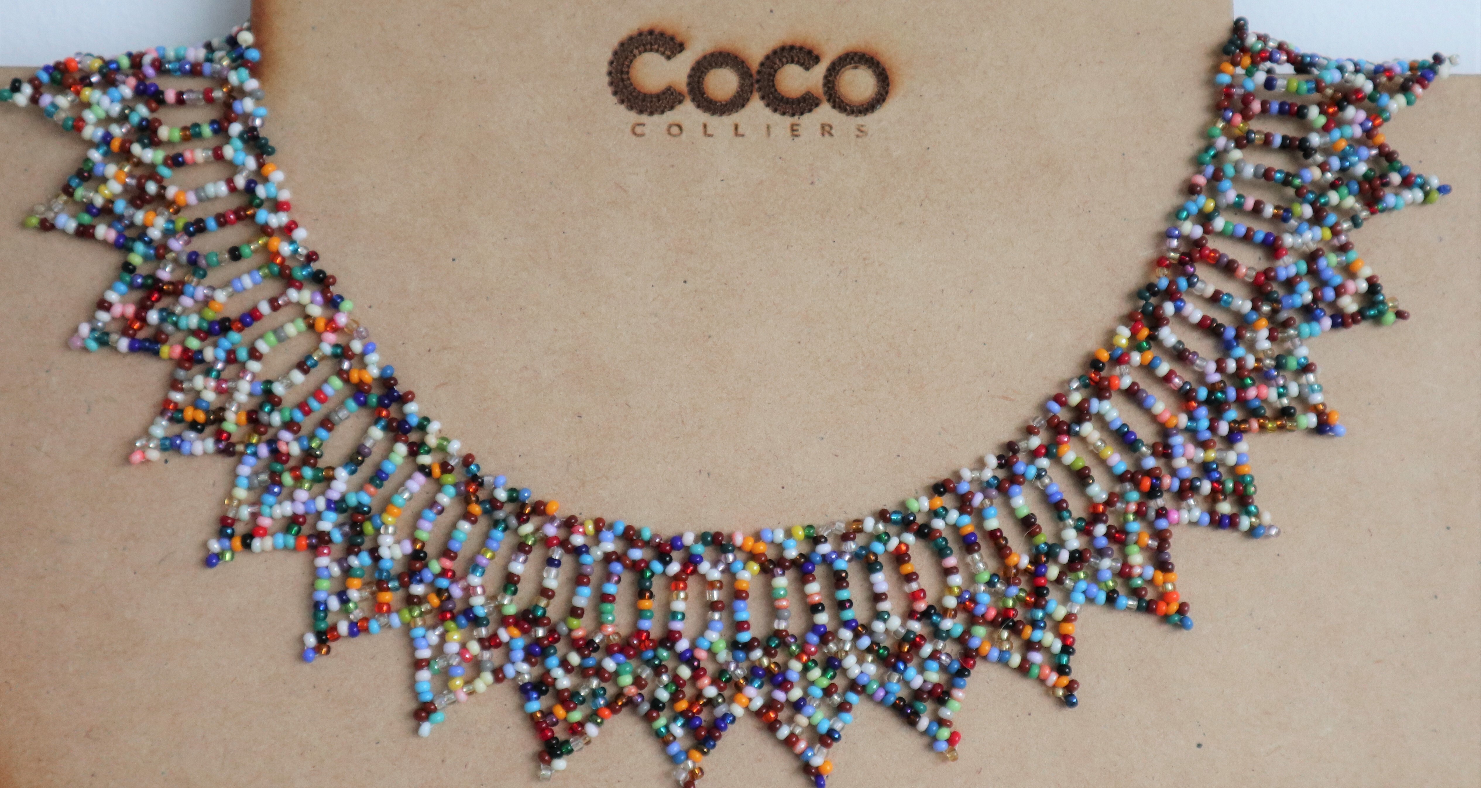 Collier couronne multicolore