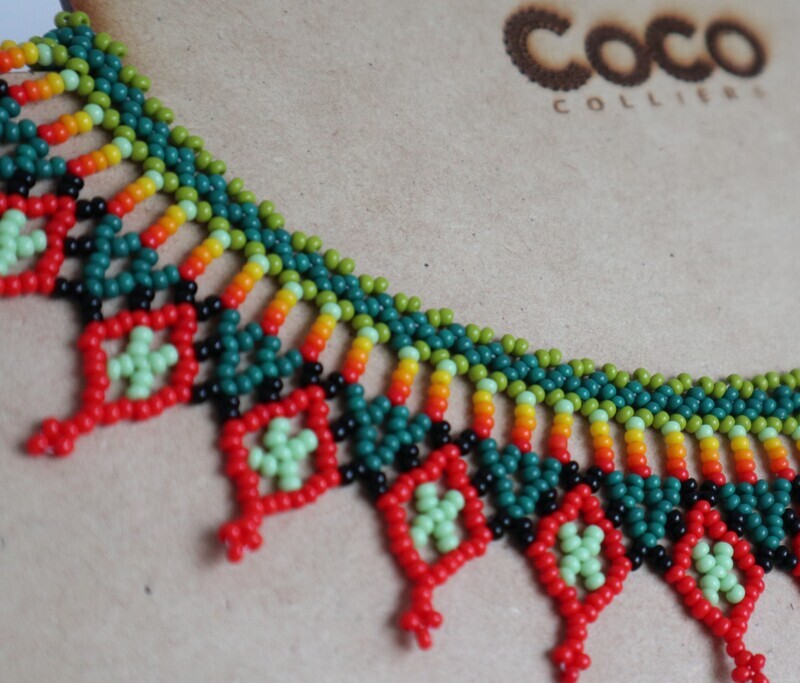 Collier couronne multicolore