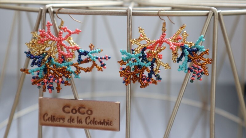 Boucles d'oreille corail