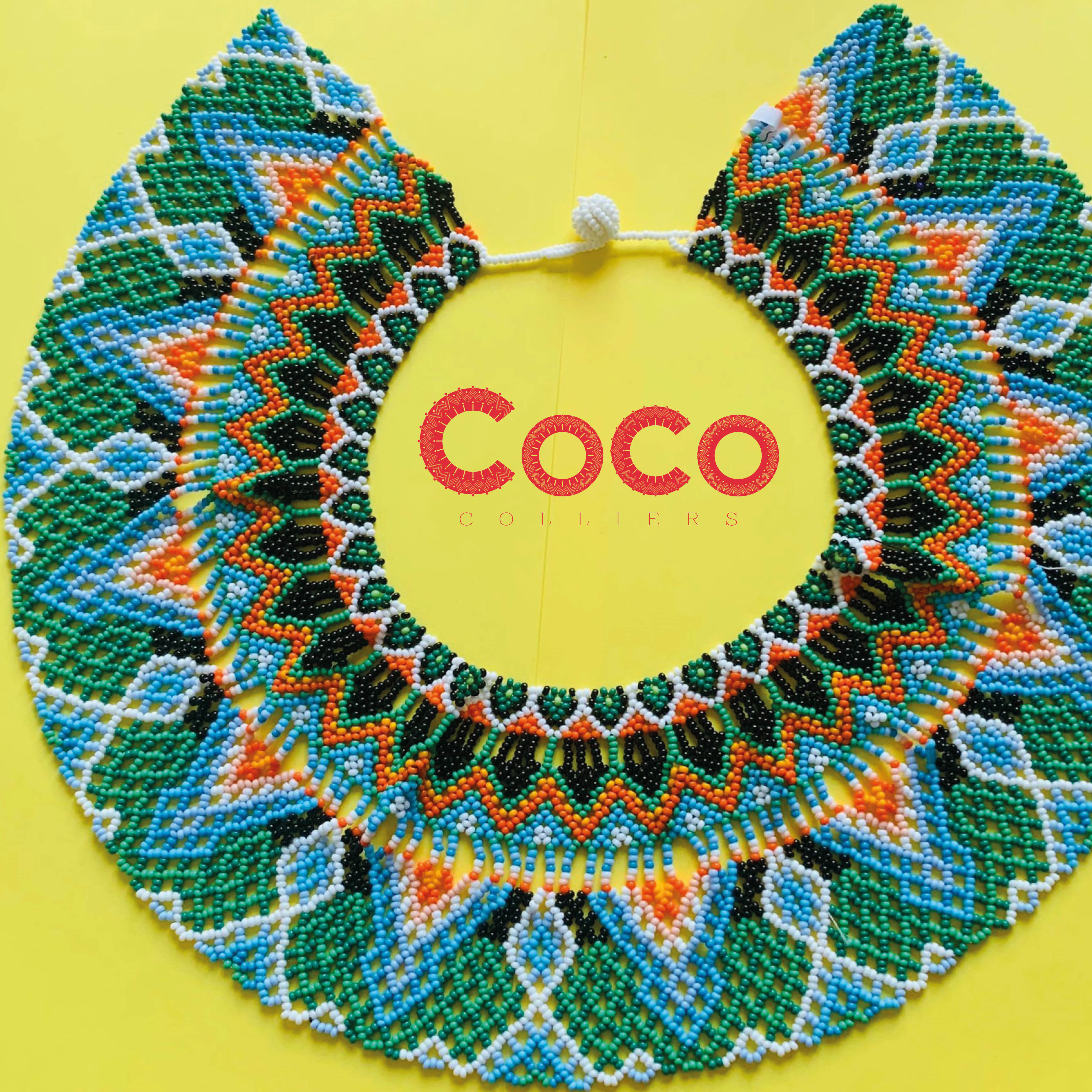 Collier couronne multitour verts