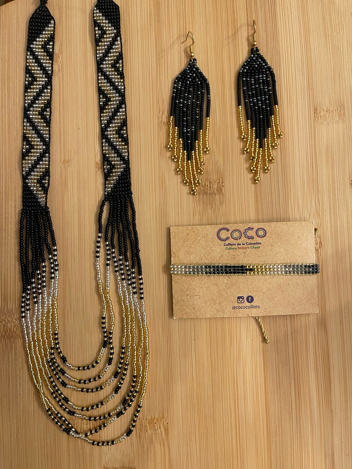 Parure de Noël bleu doré