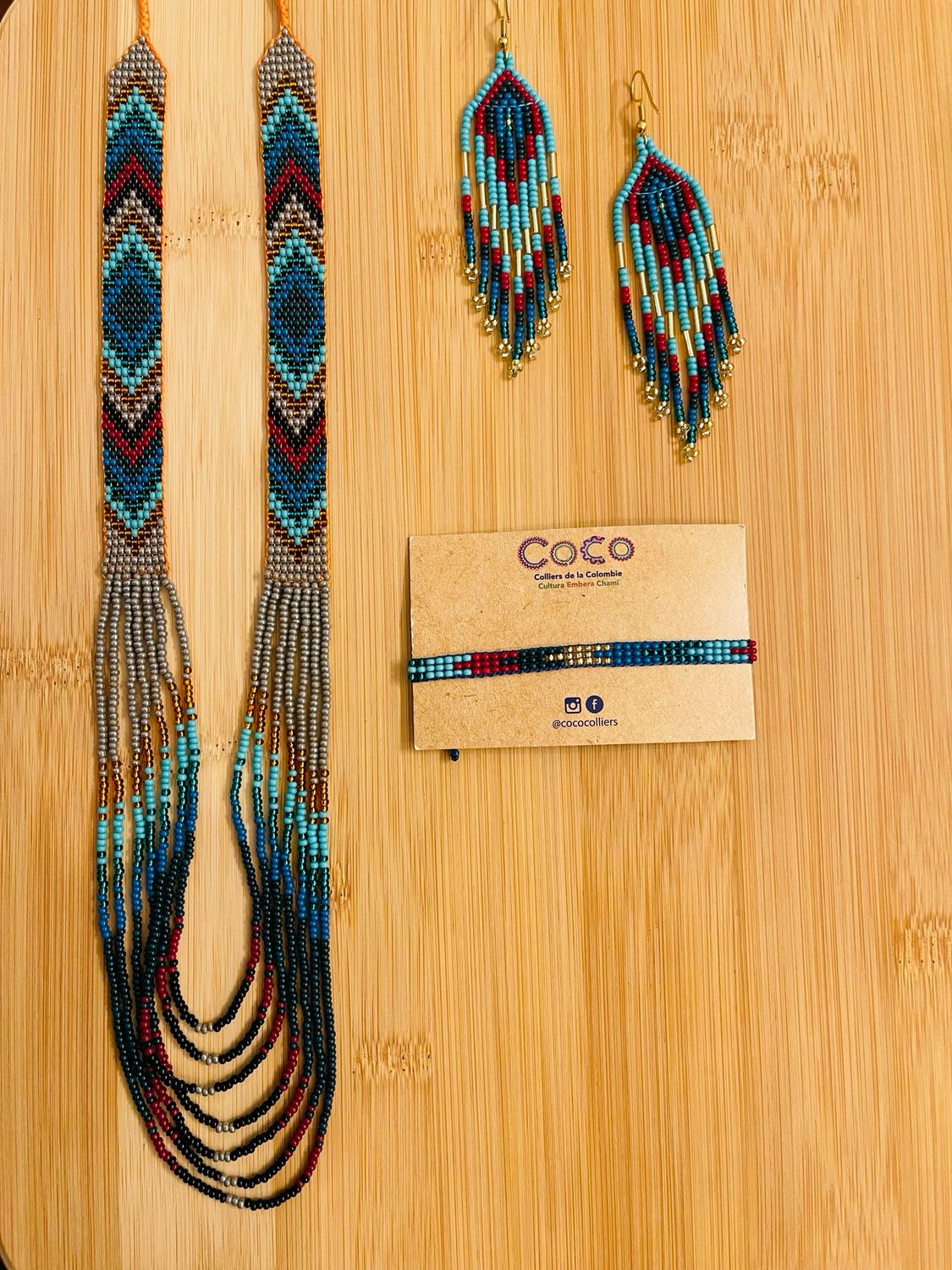 Parure de Noël bleu doré