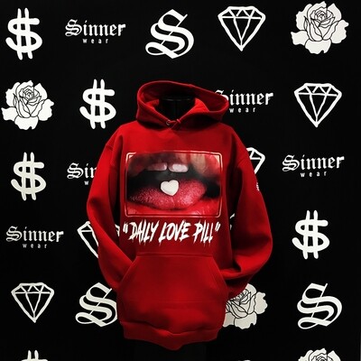 ORGANIC HOODIE Sinner- Red