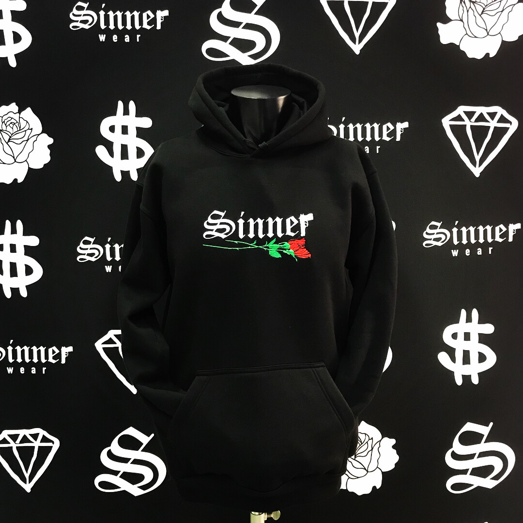 ORGANIC HOODIE Sinner- Black