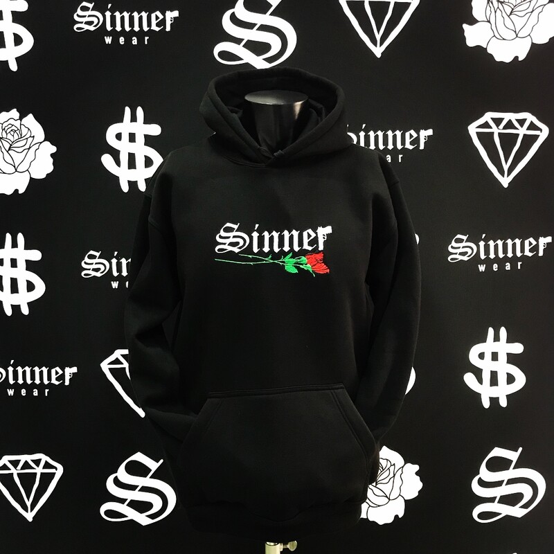 ORGANIC HOODIE Sinner- Black