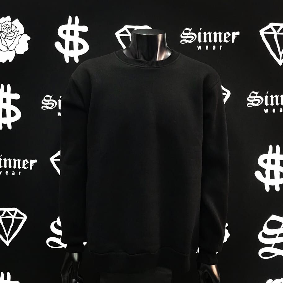 ORGANIC SWEATSHIRT SINNER- BLACK 001