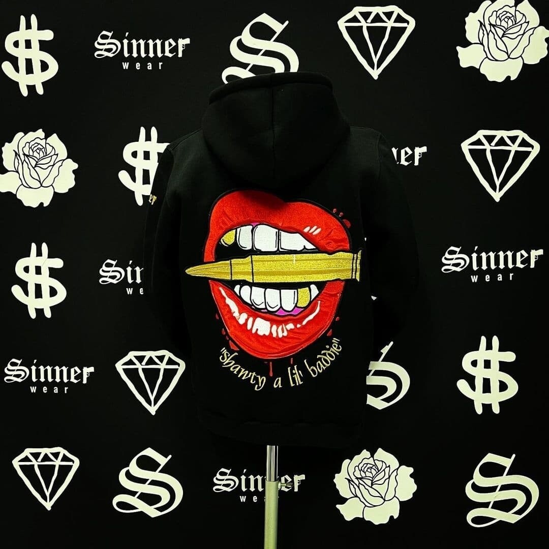 ORGANIC HOODIE Sinner- Black 001
