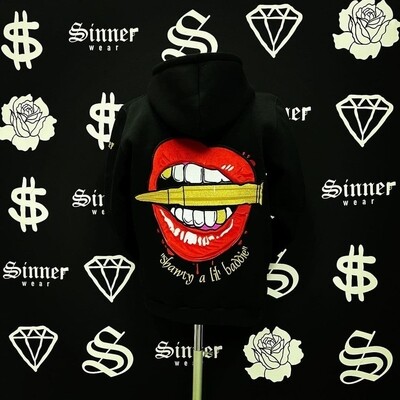 ORGANIC HOODIE Sinner- Black 001