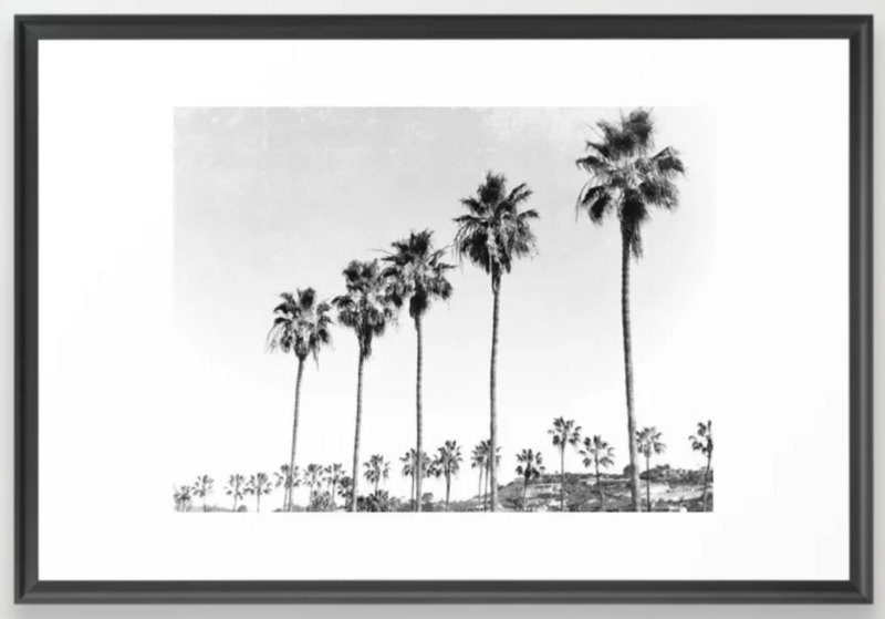 Black And White Palms Framed Art Print 24" x 36"