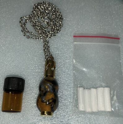 Aromatherapy Necklace - Brass - Liquid Metal