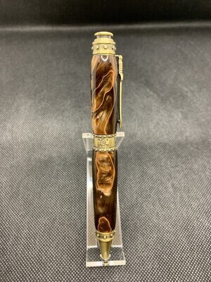 Pirate Twist Pen - Antique Brass and Copper Swirl