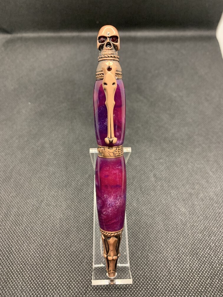 Skull Pen Antique Copper with Northern Lights