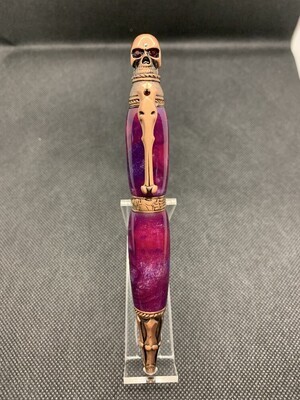 Skull Pen Antique Copper with Northern Lights