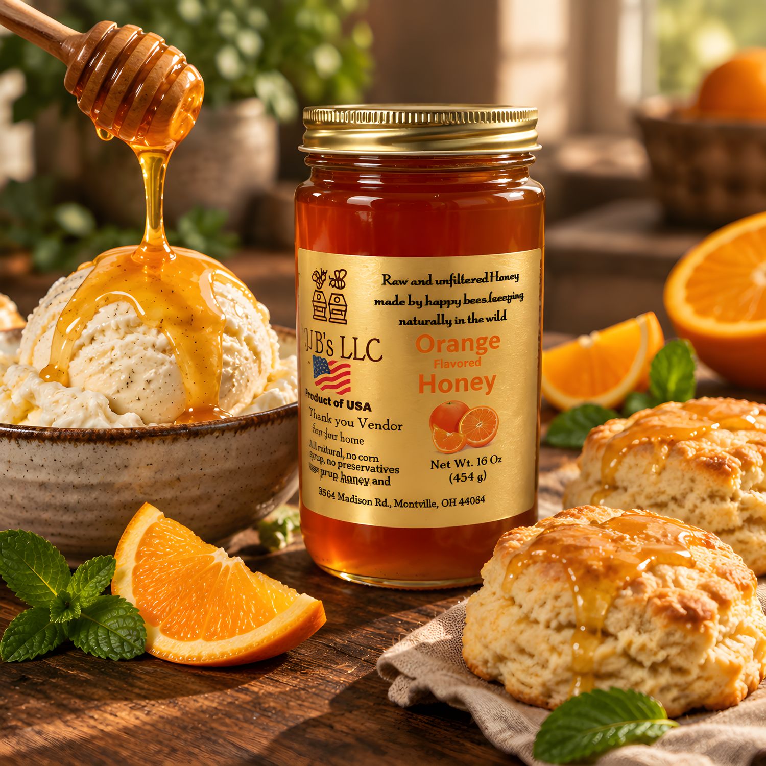 Honey - Orange  1 lb/454 g