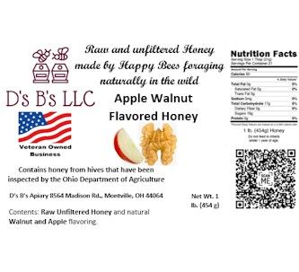 Honey - Apple Walnut 1 lb/454 g