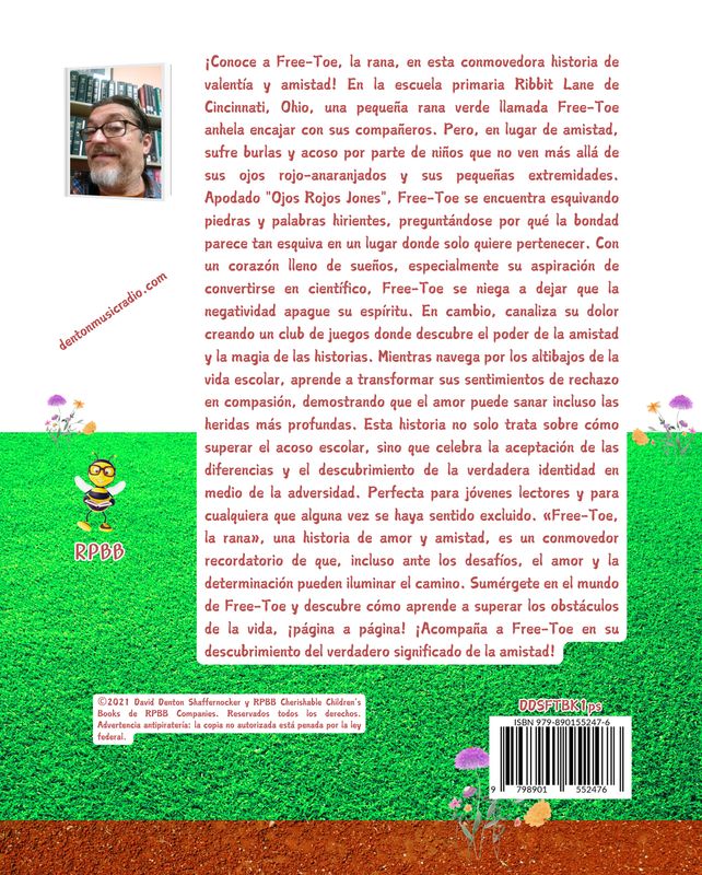 Author Denton Shaffernocker's Book #1 - Free-Toe The Frog_Paperback Book_Spanish Version