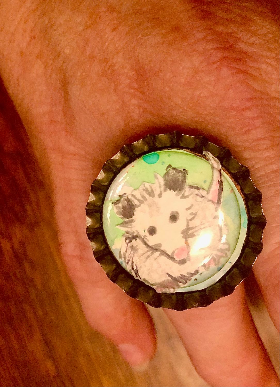 Opossum Bottle Cap Rings