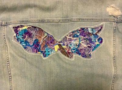 3x Jeans Jacket with Purple Free-Motion Panels