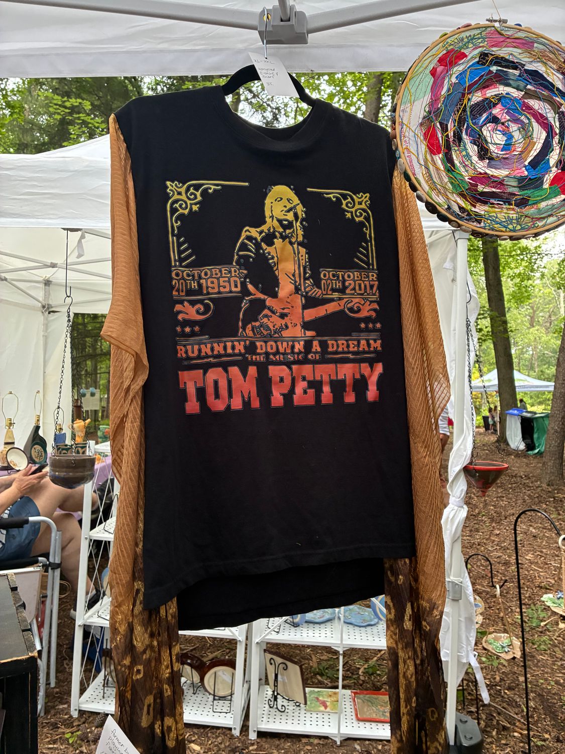 Tom Petty T-Shirt with Scarf Sleeves, Large