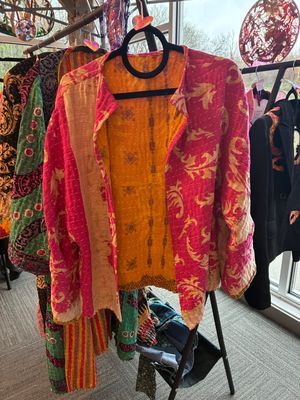 Short Kantha Jacket, S-L, reversible