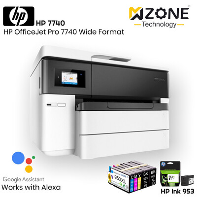 HP Printer 7740 Wide Format A3 All-in-One Printer Wireless Printing Alexa Support