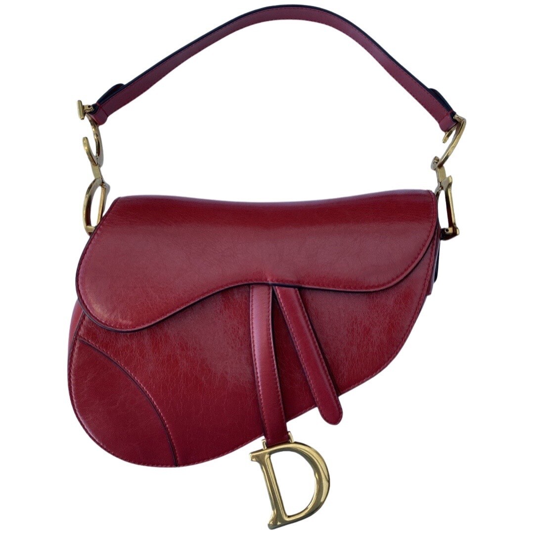 Burgundy dior saddle bag sales