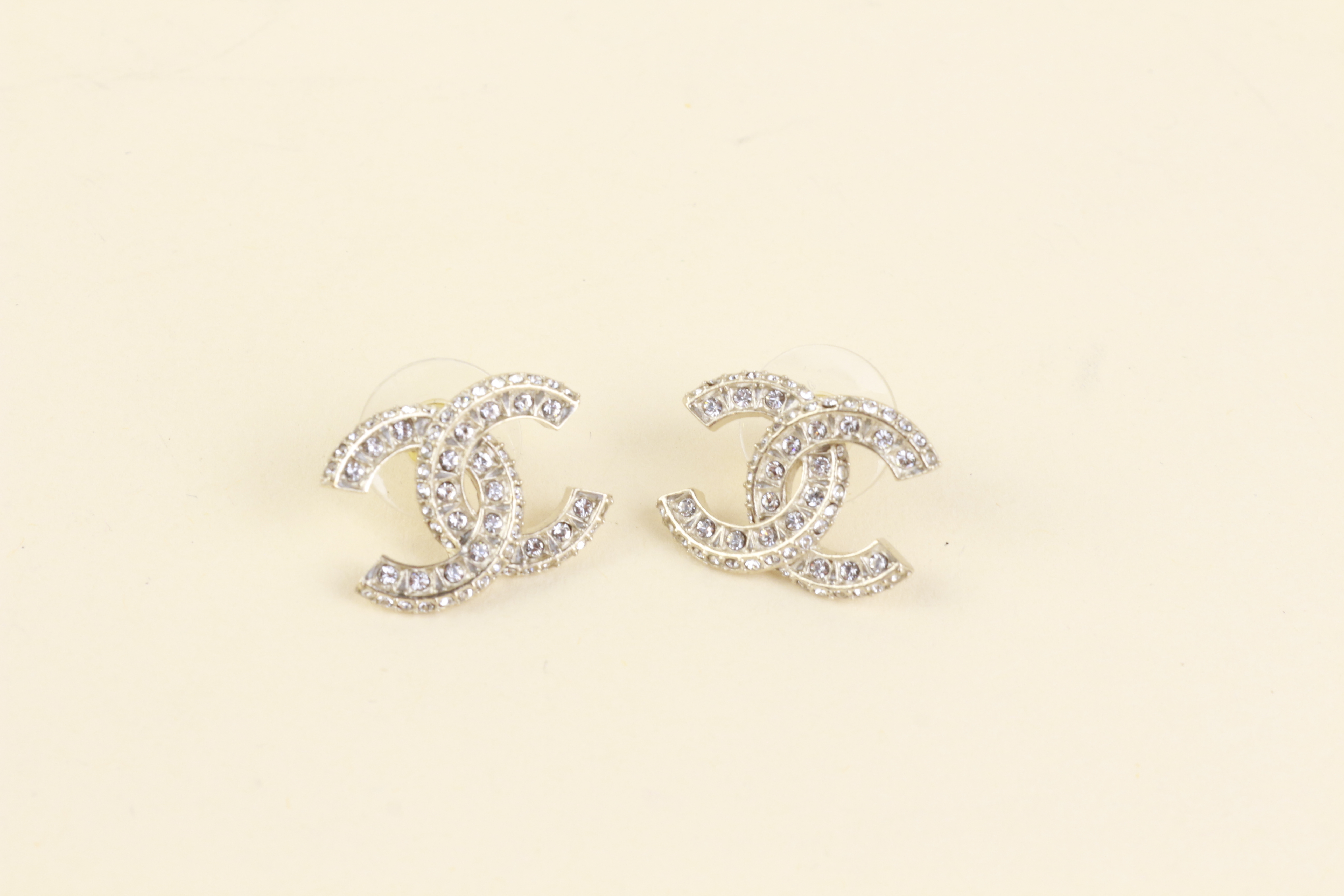 ​Chanel CC earrings rhinestones