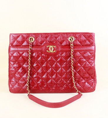 ​Chanel Shopping Tote Red Caviar Leather