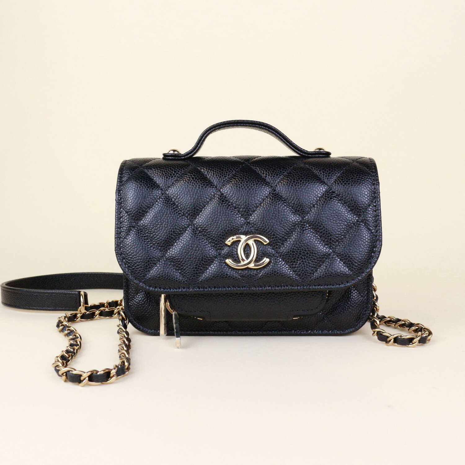 ​Chanel Micro Business Affinity Caviar GHW