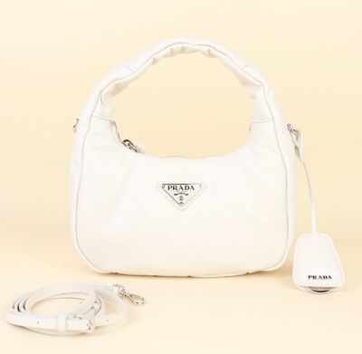 Prada Soft Padded Mini Bag white