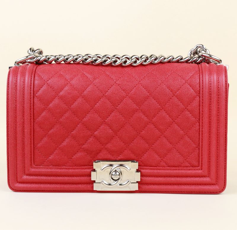 Chanel Boy Bag Medium Red Caviar