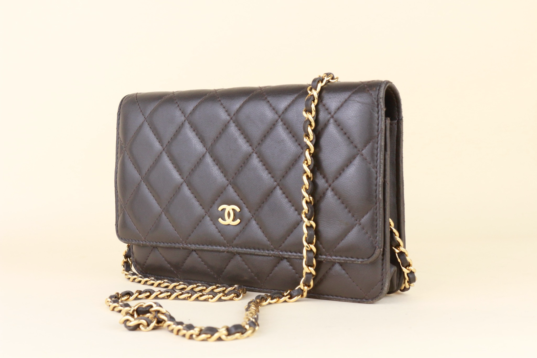 Chanel wallet on chain lambskin grey