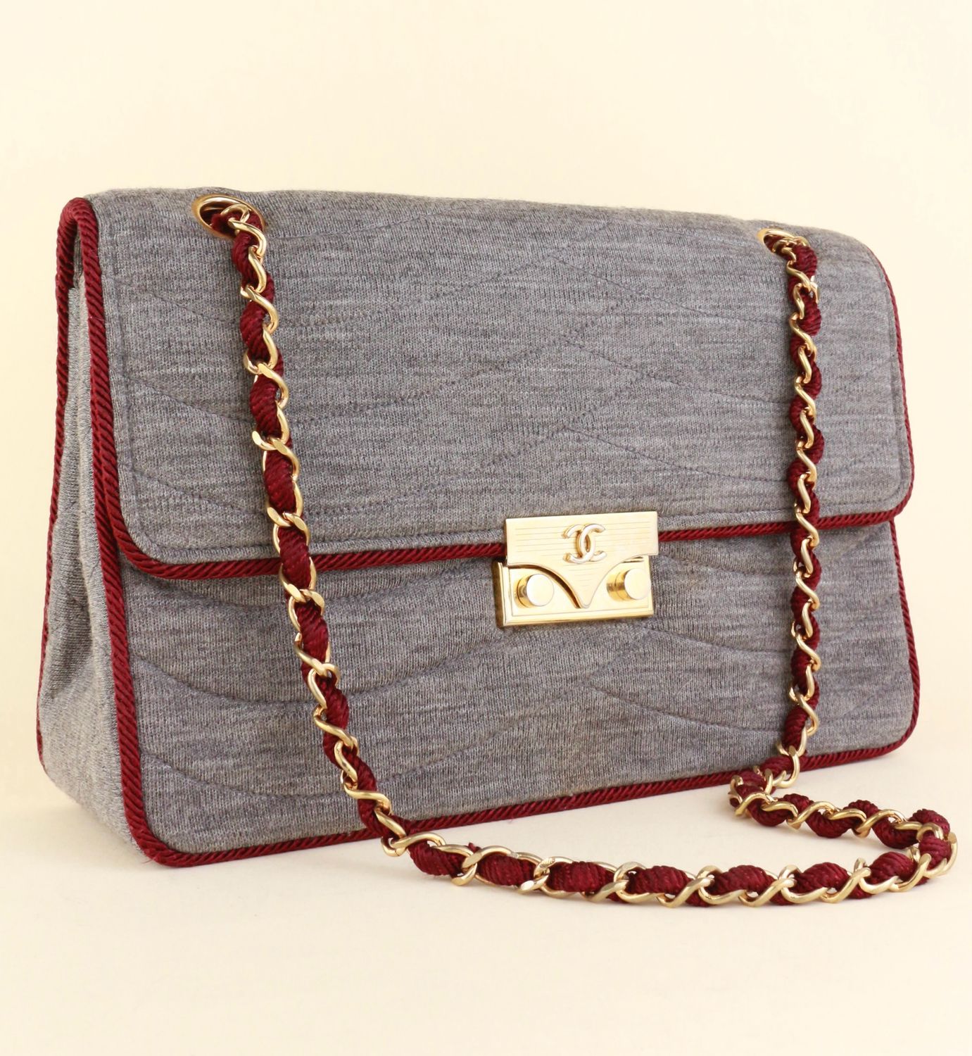 Chanel Vintage Grey Flap Bag