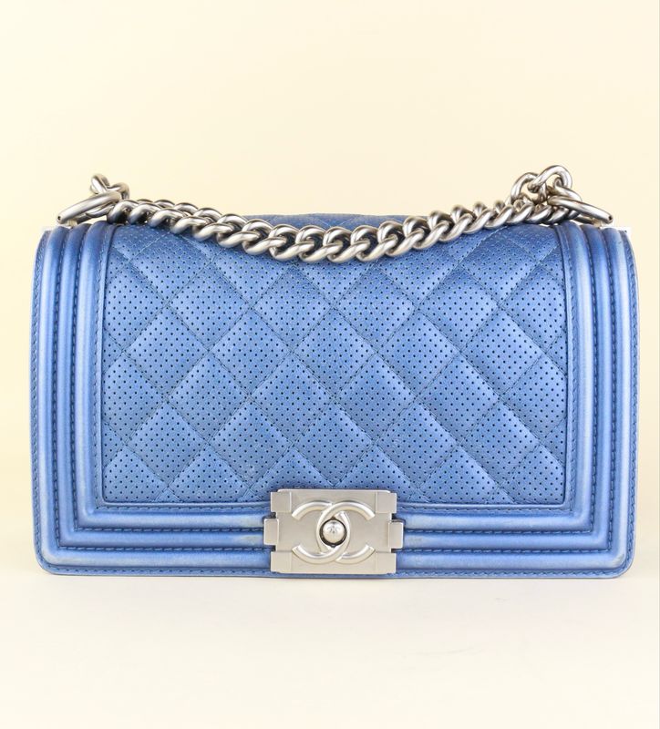 Chanel Boy Metallic Blue