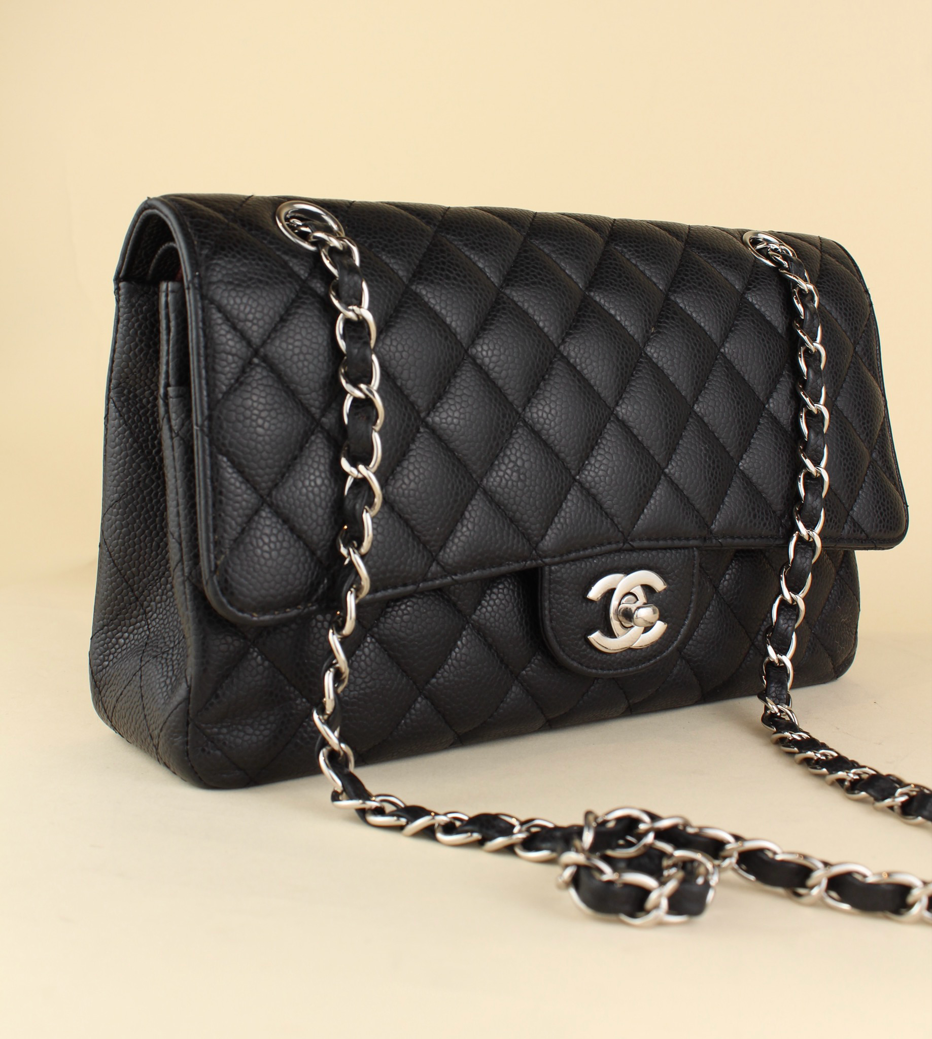 Chanel Medium caviar leather with Silver Hardware