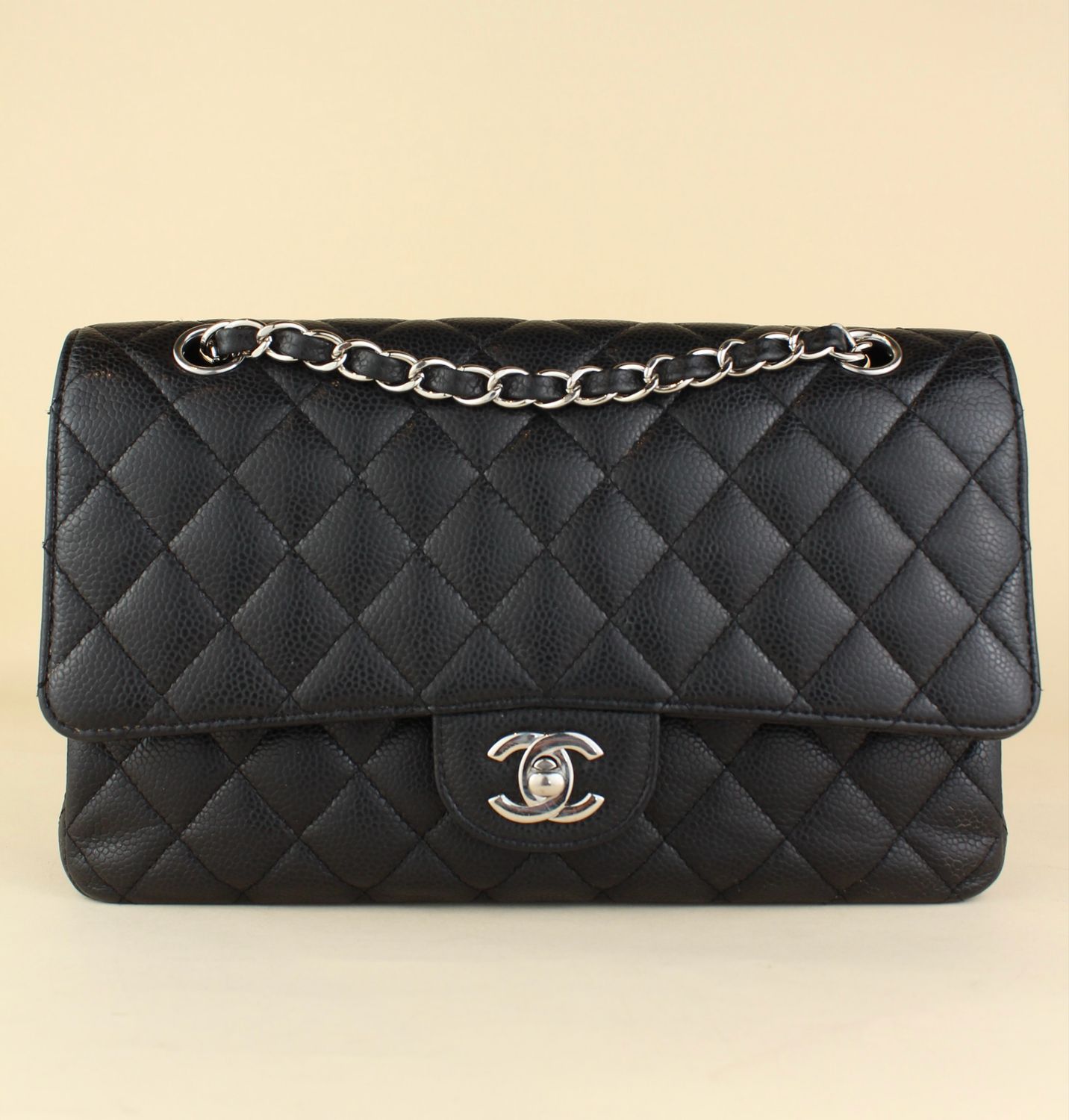 ​Chanel Medium caviar leather with Silver Hardware