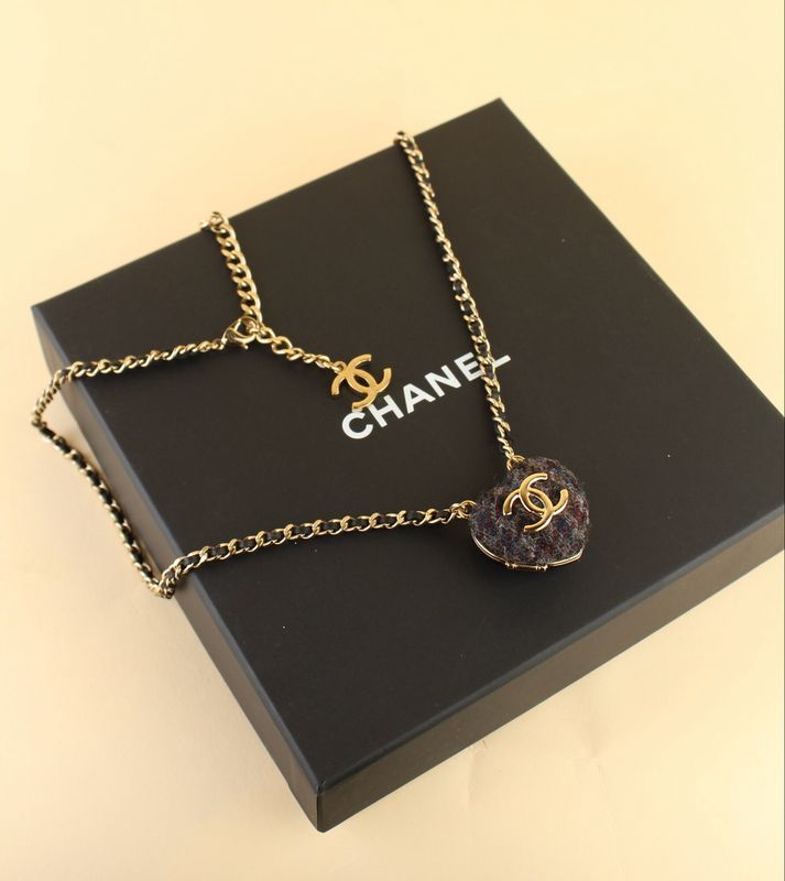 Chanel Lockett Tweed Necklace