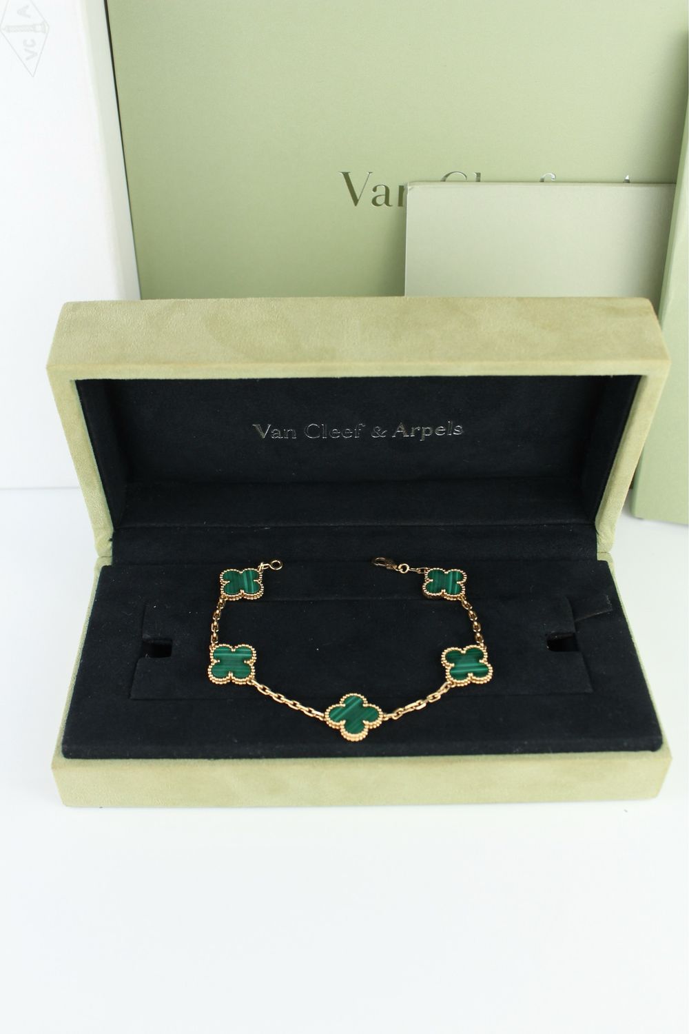 VCA Alhambra bracelet Green Malachite