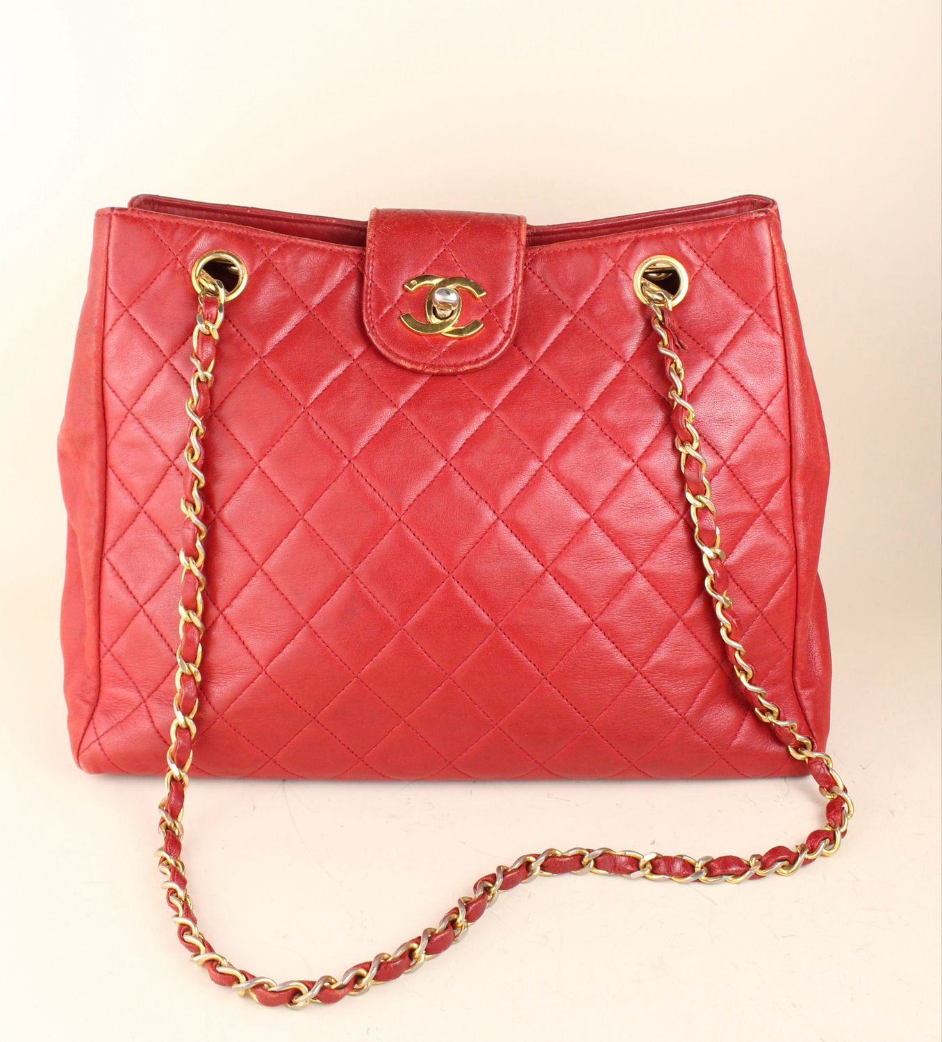 Chanel Vintage Shopper Red