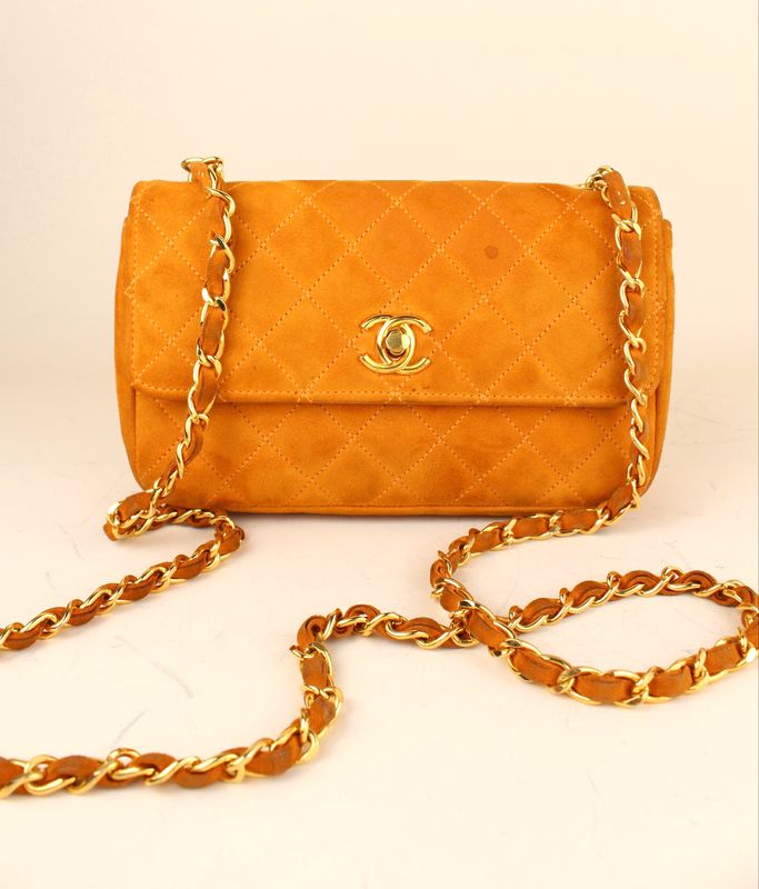 Chanel Vintage Mini Suede Yellow