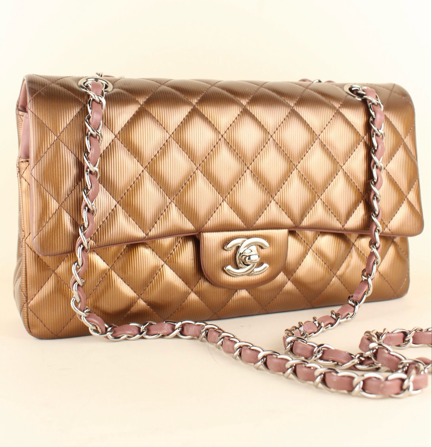 Chanel Classic Medium Bronze patent leather Chanel Classic Medium Bronze patent leather