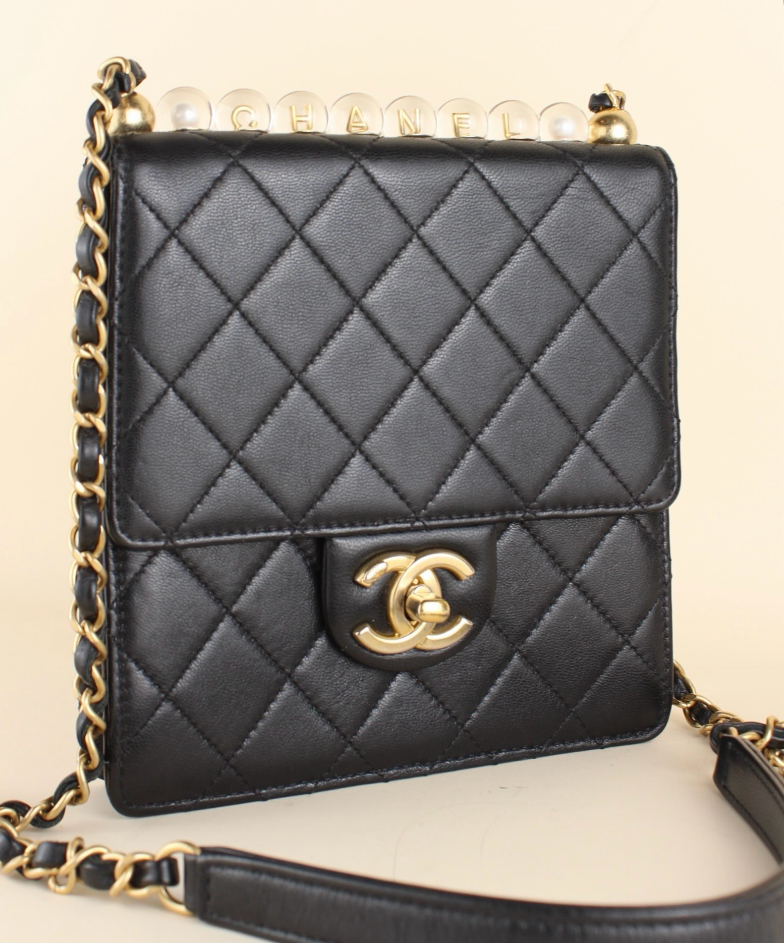 Chanel Mini Square pearls