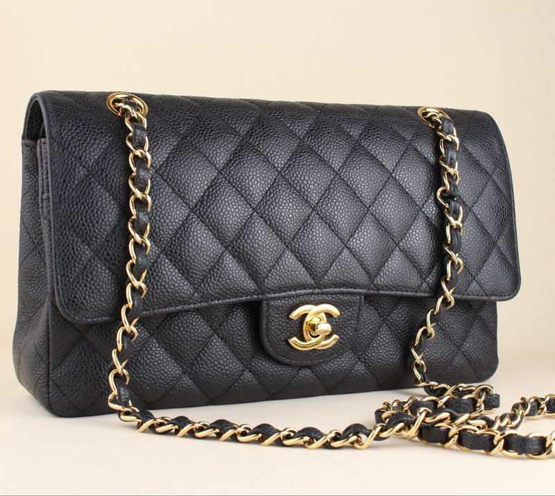 Chanel medium caviar double flap